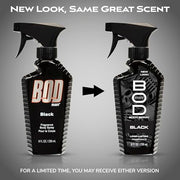 BOD man Fragrance Body Spray, Black, 8 fl oz (Pack of 2)
