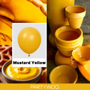 PartyWoo Mustard Yellow Balloons 120pcs Different Sizes of 18 12 10 5 Inch | Balloons for Birthday Sunflower Little Cutie Thanksgiving Bridal Shower Party Decorations Yellow-F57