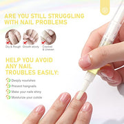 SAVILAND Natural Cuticle Oil Pen 6Pcs Vitamin E for Damaged Thin Nails | Revitalizing Cuticle Softener, Overnight Repair, Nail Strengthener, Plant-Based Jojoba & Olive Oil, Mess-Free Pen Applicator
