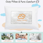 ZPECC Toddler Pillow with Organic Cotton Pillowcase - 13x18, White Stripe