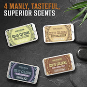 Viking Revolution Solid Cologne Set - Variety 1-0.5 oz (4 Pack) | Includes Cedar Wood, Clary Sage, Vetiver & Sandalwood - Travel Wax Colognes - Great Gift Set for Men