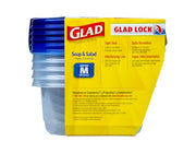 Glad GladWare Medium Rectangle Food Storage Containers, 24 Oz, 5 Count | Airtight, leak-resistant containers for soups, salads, and meal prep, microwave, dishwasher, and freezer safe