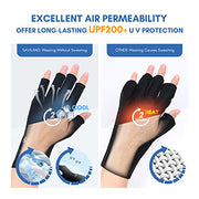 SAVILAND UPF200+ UV Gloves for Gel Manicures One Size Fit Most Black | Sun & UV Protection Anti UVA & UVB 999+, Fingerless Gloves, UV Light Gloves Prevent Hands from UV Harm