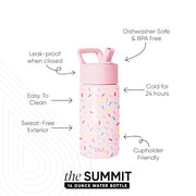 Simple Modern Kids Water Bottle & Toddler Cup | 14oz | Confetti | Insulated Stainless Steel Toddler Water Bottle, Kids Tumbler with Straw | Spill Proof for School, Girls, Boys | Confetti