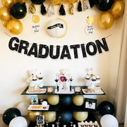 BEISHIDA Glitter Black 116 PCS A-Z DIY Letter Custom Banner Party Decor | 111 Letters&Numbers,3 Rope,2 Threading Device,Personalized Party Banner Decorations,Birthday,Graduation,Wedding