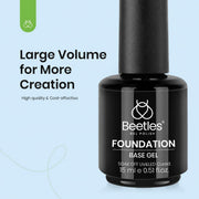 Beetles Builder Gel for Nails with Gel Base and Top Coat Set 3Pcs | 3-Step Clear Builder Nail System for Nail Overlay, Strengthening and Apex Building, UV Lamp Cured