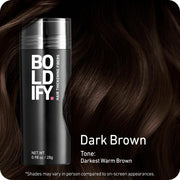 BOLDIFY Hair Fibers for Thinning Hair, for Women & Men, Dark Brown 28g