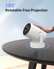 Mini Projector, Portable Projector 4K Support and 5W Speaker | with WiFi 6 & Bluetooth 5.4, 180° Rotatable, Auto Keystone & Manual Focus, Projector with HDM, USB, Phone, Laptop(Ultra)