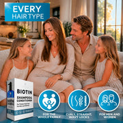 BELLISSO Biotin Shampoo and Conditioner Set - Sulfate & Paraben Free | Hair Thickening & Volumizing with Added Keratin to Help Boost Fuller Looking Hair for Men & Women with Fine or Thinning Hair