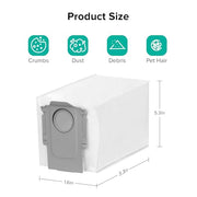 roborock 6 Packs Disposable Dust Bags for Saros 10R, Saros Z70, Saros 20, Qrevo Edge 3 Pro, QV 35A, Qrevo CurvX, Qrevo Curv 2 Flow, Qrevo S Pro, Qrevo 2 Pro, Saros 20 Sonic, S8 Max Ultra & RDS
