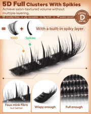 Goddvenus Manga Lash Clusters With Spikes Wispy Cluster Eyelash Extensions Full-volume Anime Eyelashes Clusters Reusable Faux Mink Fairy Individual Lash Extension (D Curve 12-18mm 204 pieces)