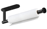 Black Paper Towel Holder, Self Adhesive Paper Towel Holder Under Cabinet | Stainless Steel, kitchen, Bathroom, Sink, Pantry, Fridge, durable, scratch-resistant, cling film, foil rolls, Drilling