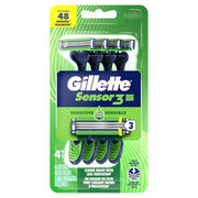 Gillette Sensor3 Sensitive Men's Disposable Razor, 4 Razors