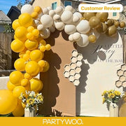 PartyWoo Mustard Yellow Balloons 120pcs Different Sizes of 18 12 10 5 Inch | Balloons for Birthday Sunflower Little Cutie Thanksgiving Bridal Shower Party Decorations Yellow-F57