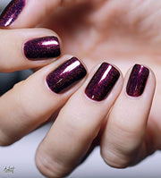 ILNP Black Orchid - Deep Burgundy Holographic Nail Polish, Long Lasting Non Gel, Chip Resistant, Non-Toxic, Vegan, Cruelty Free