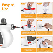 Handheld Steam Cleaner, Pressurized Hot Steam with 12 Accessories for Home