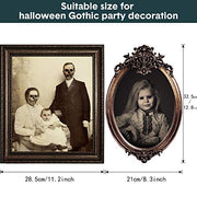 DUAIAI Halloween Decorations, 12 Pieces Laminated Halloween Gothic Decor Poster Frames Durable Haunted House Creepy Portraits Pictures Spooky Home Decor