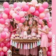 PartyWoo Hot Pink Balloons 66pcs 12 Inch Magenta Fuchsia Latex Balloons | Pearl Pink Metallic Magenta Fuchsia Confetti for Gender Reveal Bridal Shower Baby Shower Princess Birthday Party Decorations