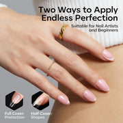 Modelones Short Almond Nail Tips 360pcs Clear Pre-etched Fake Press On Nail | Clear Soft Full Cover Half Matte Acrylic Gel Tips Extension for Salon & Home Use 15 Sizes