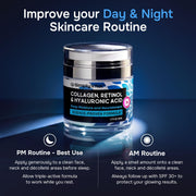 SimplyVital Face Moisturizer Retinol Collagen Hyaluronic Acid Cream 1.7 oz | Anti-Aging, Moisturizer Face Cream for Women & Men, Visibly Firming, Hydrating Neck Care, Day & Night Skin Care, Silky Feel