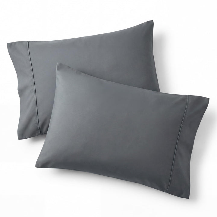 Bedsure Pillow Cases Queen Set of 2 - Dark Grey Double Brushed Microfiber Pillowcases 2 Pack, Super Soft Cooling Pillow Case Covers with Envelope Closure for Kids, Wrinkle, Fade Resistant, 20”x30“