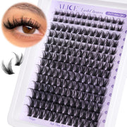 ALICE Lash Clusters Wispy Eyelash Clusters 10-18mm 168pcs Cluster Eyelash Extensions Natural Volume Lash Extensions DIY Individual Lashes with Soft Thin Band