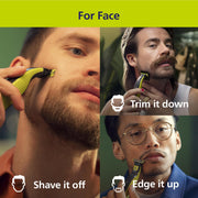 Philips Norelco OneBlade 360 Hybrid Face Trimmer and Shaver, 5 Length Comb | Trim Edge & Shave, 5-in-1 Stubble Comb, 360 Contour Blade, Wet and Dry Use, 45-Minute Runtime, First Electric Shaver