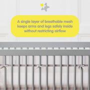 BreathableBaby Breathable Mesh Liner for Full-Size Cribs, Classic 3mm Mesh, White (Size 4FS Covers 3 or 4 Sides)