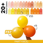 PartyWoo Mustard Yellow Balloons 120pcs Different Sizes of 18 12 10 5 Inch | Balloons for Birthday Sunflower Little Cutie Thanksgiving Bridal Shower Party Decorations Yellow-F57