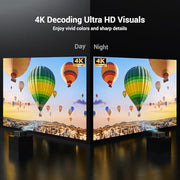 HAPPRUN 2000 ANSI 4K Decoding Projector with WiFi and Bluetooth, Auto Focus | 300'' Display for Indoor/Outdoor, Portable Home Theater, Smart Movie Projector Compatible with Phone/TV Stick/PC/PS5