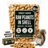 Forest Haven Premium Raw Peanuts for Squirrels – 10LB Bulk Squirrel Food – Unsalted Peanuts in Shell for Birds, Deer & Wildlife – Bonus Binoculars Included - USA Grown