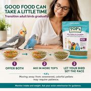 TOP's Mini Parrot Pellets 1 lb, USDA Organic Certified, Non-GMO Bird Food