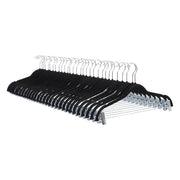 Amazon Basics Velvet Non-Slip Skirt Clothes Hangers with Clips, 360 Degree Rotatable Hook, Organize Pants and Skirts, Black/Silver, 24-Pack