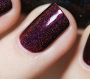 ILNP Black Orchid - Deep Burgundy Holographic Nail Polish, Long Lasting Non Gel, Chip Resistant, Non-Toxic, Vegan, Cruelty Free