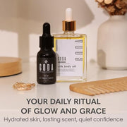 GODA Pheromones Perfume for Women + Silk Body Oil Bundle – Long-Lasting Floral Fragrance with Jasmine & Rose + Firming Anti-Aging Hydrating Body Oil 100ml – Vegan, Cruelty-Free, Luxury Gift Set, 15ml