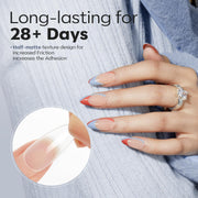 Modelones Almond Nail Tips 510pcs Medium Clear Soft Fake Press On Nails Tip | Pre Etched Half Matte Full Cover Clear Acrylic Gel False Press on Extension