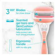 Gillette Venus ComfortGlide White Tea Women's Razor 1 Handle + 4 Blade Refills