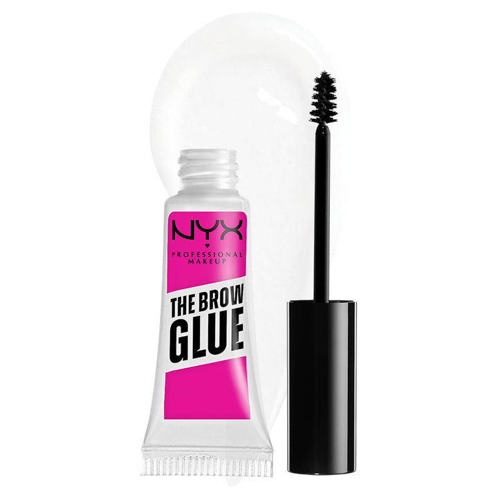 NYX PROFESSIONAL MAKEUP The Brow Glue, Extreme Hold Eyebrow Gel, Clear | Non-Sticky, Transfer-proof, Waterproof, No Flake Brow Gel, Up to 16HR Hold, Vegan & Cruelty Free