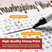 WBCPATY Giant Thanksgiving Word Search Poster, 53" X 36" Jumbo Holiday Word Find Wall Poster, Wall Game with 64 Words for Family Holiday Party Activity
