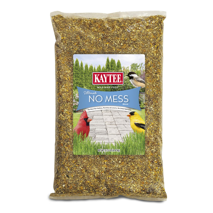 Kaytee Ultimate No Mess Wild Bird Seed, 9.75 Pounds | No Hulls, Less Mess Bird Seed Blend, 100% Edible Bird Seed Blend, Less Waste Around Feeders, Cleaner Backyard Feeding