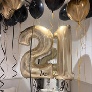 Champagne Gold 13 Balloon Number,40 Inch Light Gold 13 Balloons Big Foil Mylar Helium Number 13 Balloon for Birthday Party Anniversary Decorations