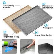 Winisok Waterproof Under Sink Mat 34" x 22", Silicone Mat, Dark Gray | Raised Edge Traps Spills & Leaks, Shelf Liner, Cabinet Protector, for Kitchen, Bathroom, Boots, Pets, Home Essentials