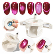 Modelones Cat Eye Magnet 5D Automatic Nail Magnet for Cateye Gel Polish | Pink Upgraded 3-in-1 Strong 360° Rotating Glass Bead Magnetic Side-Light Nail Magnet for Beginner-Friendly DIY Nail Designs