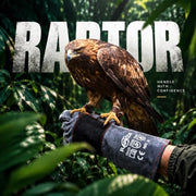 RAPICCA Animal Handling Gloves, Bite Proof Double Leather, 16 in Grey-Black | For Dog, Cat, Bird, Falconry, Snake & Reptile Handling; Vets, Groomers & Animal Control Teams