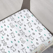 Pack and Play Sheets, 2 Pack Mini Crib Sheets, Stretchy Playard Fitted Sheet, Compatible with Graco Pack n Play, Soft and Breathable Material, Stars & Bunny