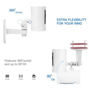 2Pack Adjustable Security Wall Mount Bracket for Ring Stick Up Cam & Ring Outdoor Cam Plus, Perfect View Angle for Your Surveillance Camera System - White