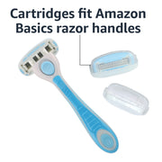 Amazon Basics 5-Blade Extra Smooth Razor for Women with Moisturizing Strips, Handle, 2 Cartridge Refills & Shower Holder (Previously Solimo)