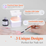 modelones Mini UV Light for Gel Nails Flash Curing 2 Timers Nail Stuff | White UV Light for Gel Nails Fast Extension System, Portable Manicure UV LED Light for Gel Nail Polish DIY Nail Art
