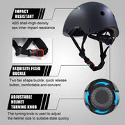 Adjustable Helmet for Ages 5-16 Kids Toddler Boys Girls Youth,Protective Gear with Elbow Knee Wrist Pads for Multi-Sports Skateboarding Bike Riding Scooter Inline skatings Longboard Roller Skate