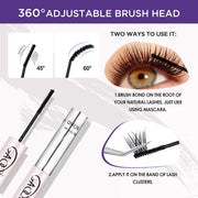 GAQQI Lash Cluster Glue, Waterproof Bond and Seal Lash Glue, Black - 10ml | Strong Hold 3-7days, Latex-free & Formaldehyde-free, Waterproof, For Cluster/ Individual/ Strip Lashes, Easy to Use